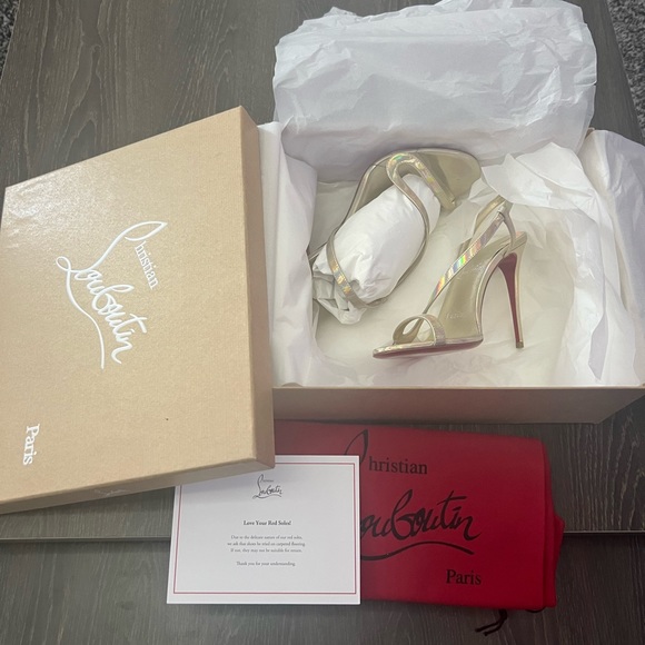 Christian Louboutin Metallic Rosalie Heels - Picture 10 of 10